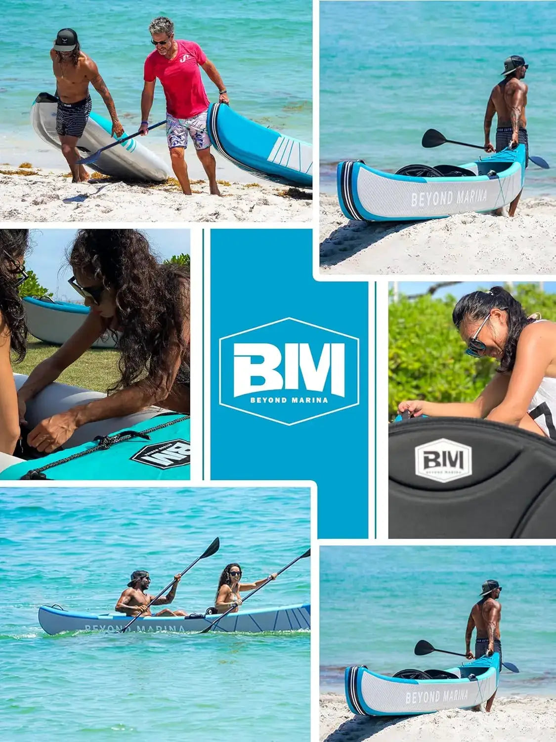 Inflatable Kayak 1 & 2 & 3 Person Adult- Full Drop Stitch Kayak with Aluminum Paddles, Seats, Footrests, Pump, Fins, Customized by Beastly Survival Outlet