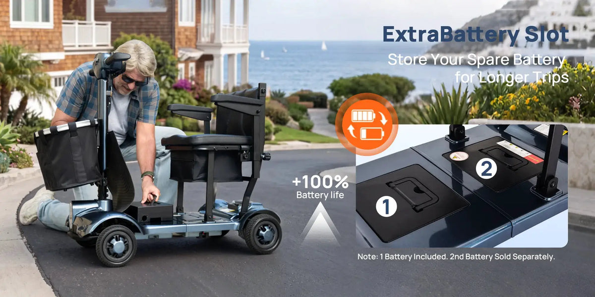 Folding Mobility Scooter for Seniors, 270W 4‑Wheel Electric Mobility Scooter, 10 Miles Range, Portable Travel Wheelchair Scooter for Adults Elderly by Beastly Survival Outlet Folding Mobility Scooter for Seniors, 270W 4‑Wheel Electric Mobility Scooter, 10 Miles Range, Portable Travel Wheelchair Scooter for Adults Elderly Beastly Survival Outlet