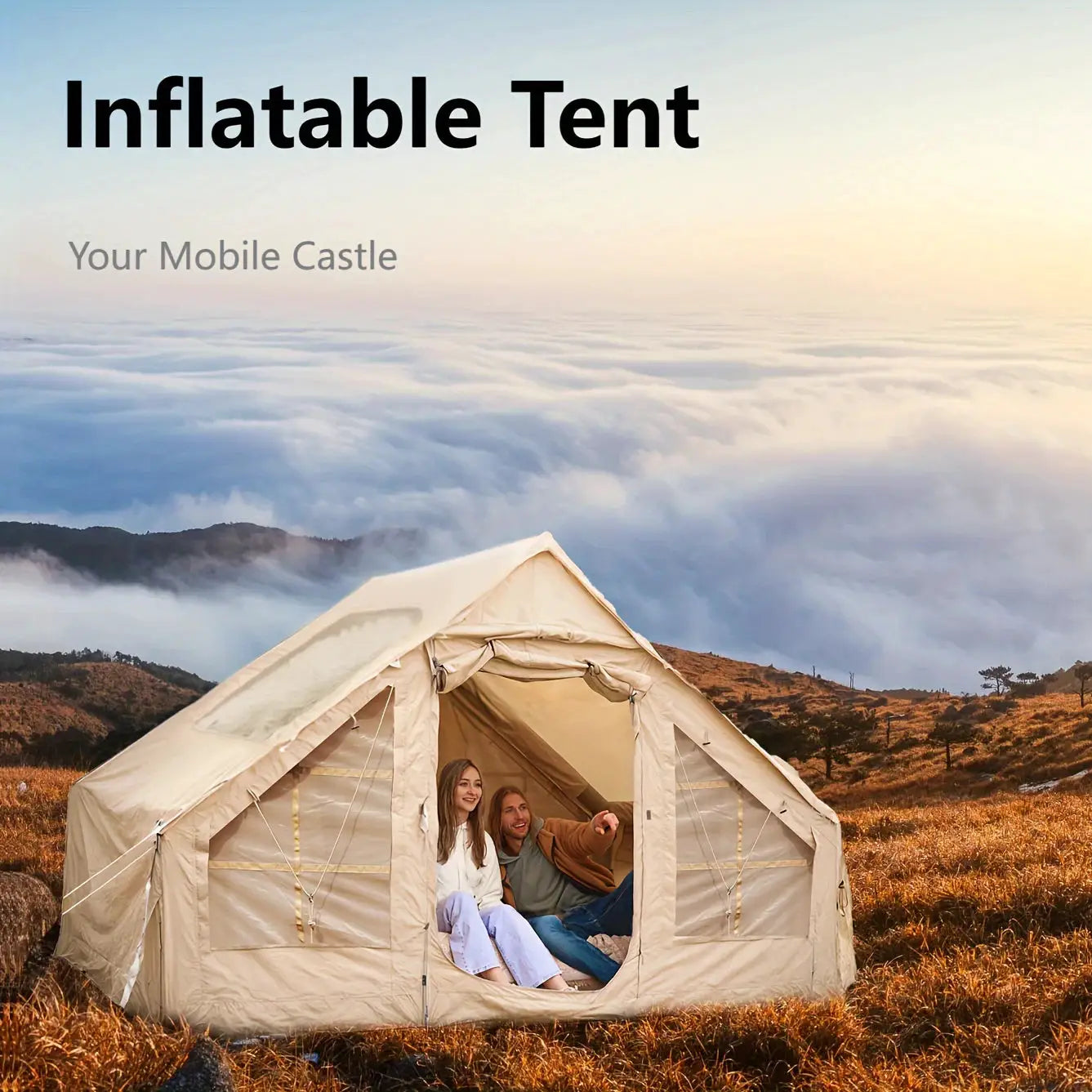 Inflatable Camping Tent Five To Eight People Easy Setup Gear by Beastly Survival Outlet