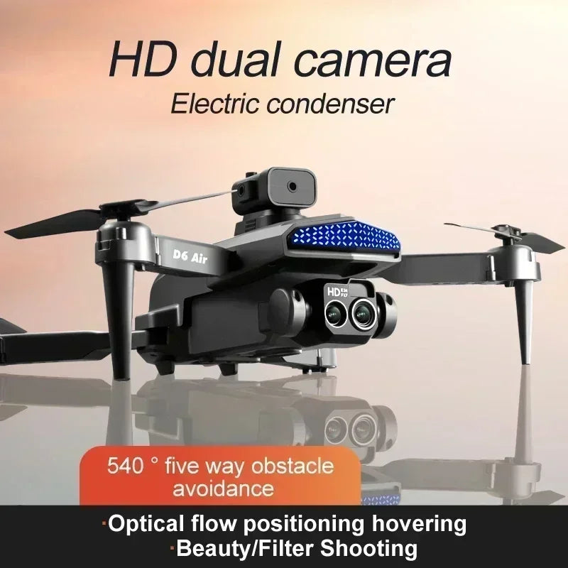D6 Drone 8K Dual Camera GPS Foldable For Aerial Photography