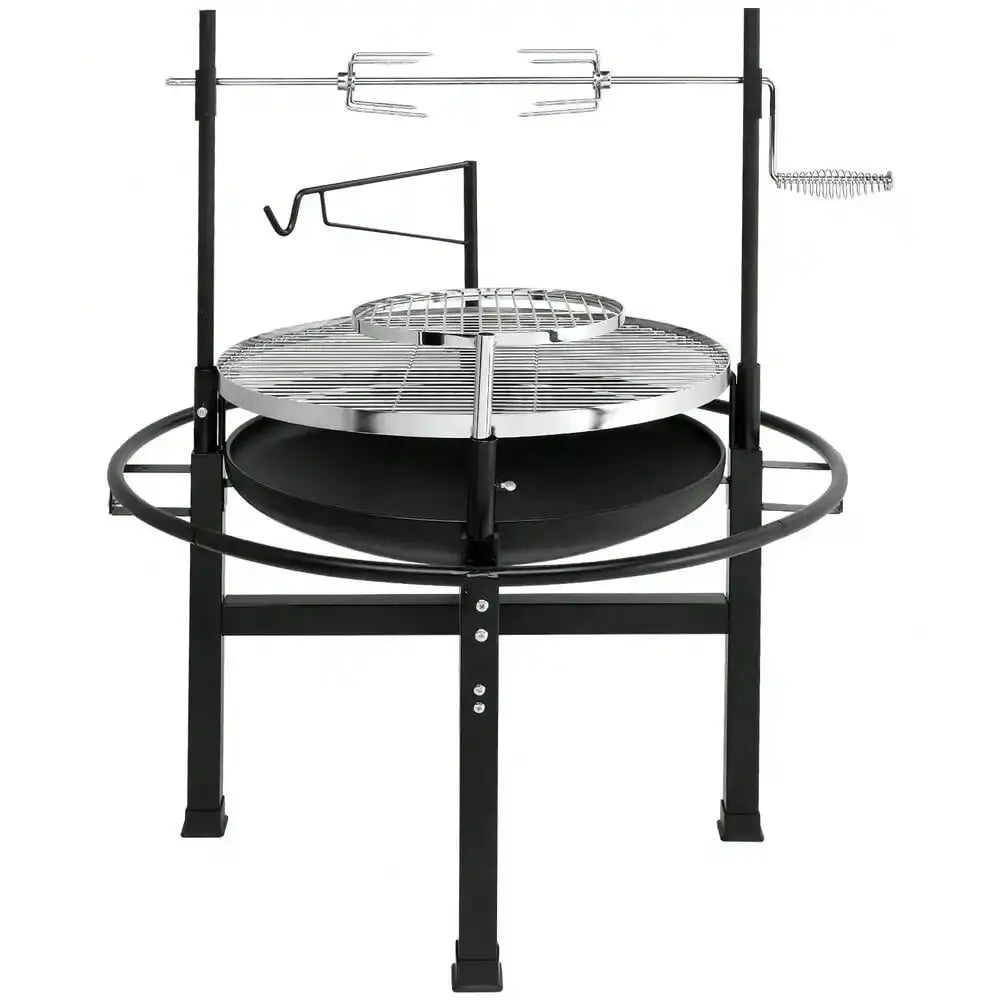 Heavy Duty Cast Iron Charcoal Grill Tabletop For Camping Pro by Beastly Survival Outlet