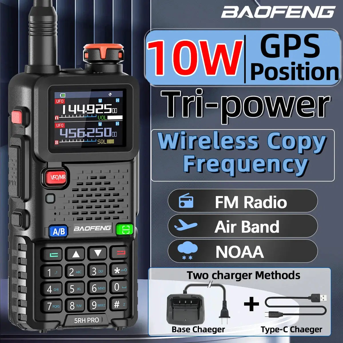 Baofeng UV5RH Pro GPS Walkie Talkies Long Range BandPro NOAA by Beastly Survival Outlet