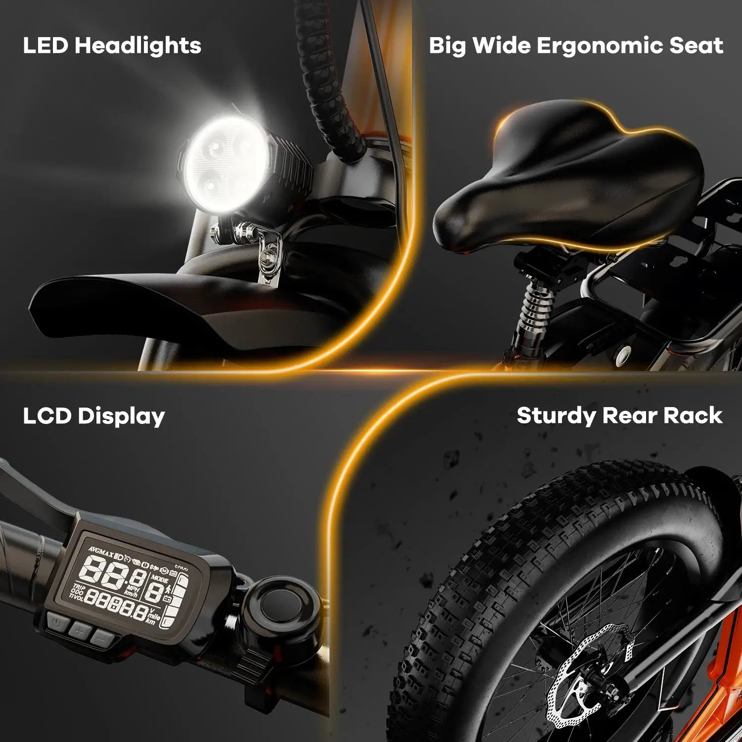 Cybervelo 1000W Peak Electric Bike for Adults Foldable 28+MPH 80Miles Removable Battery Fat Tire Off-road E-bike EK4 EK5 Mars700 by Beastly Survival Outlet