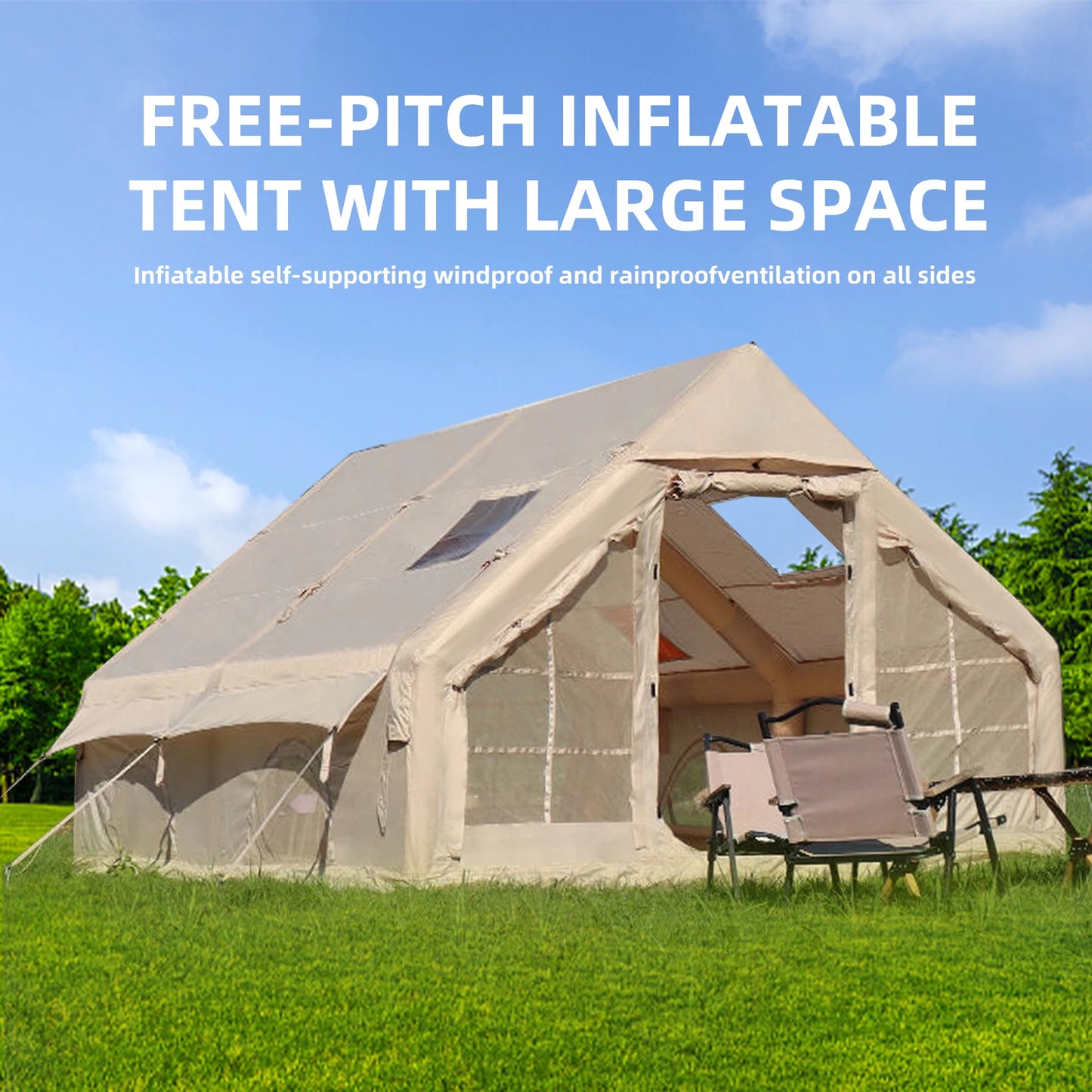 Large Inflatable Camping Tent with Easy Setup Hand Pump