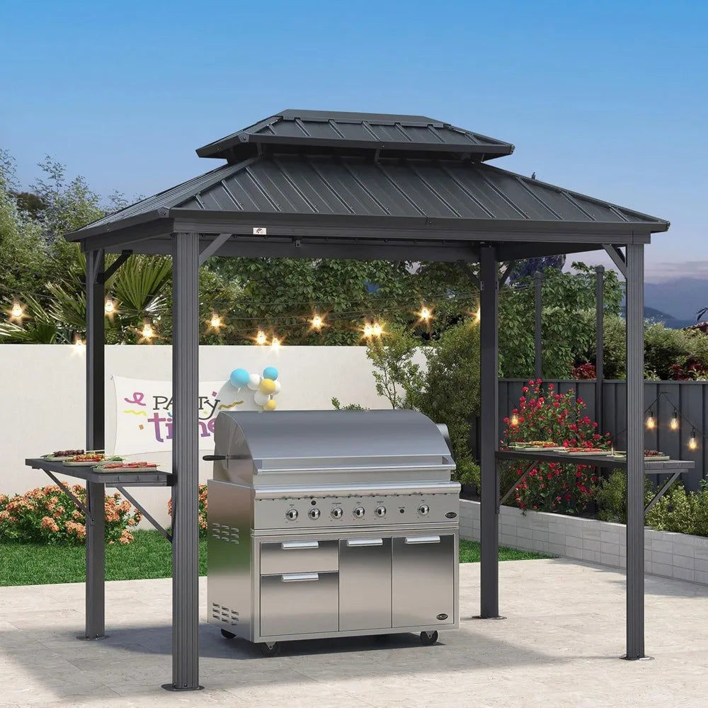 Six By Eight Foot Hardtop Grill Gazebo For Patio Shelter Pro