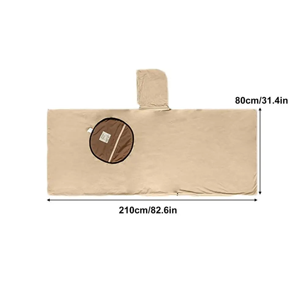 Wearable Sleeping Bag Poncho For Camping Hooded Fleece Blanket Warmth Cotton Filling Adult Standard Length 1.8m