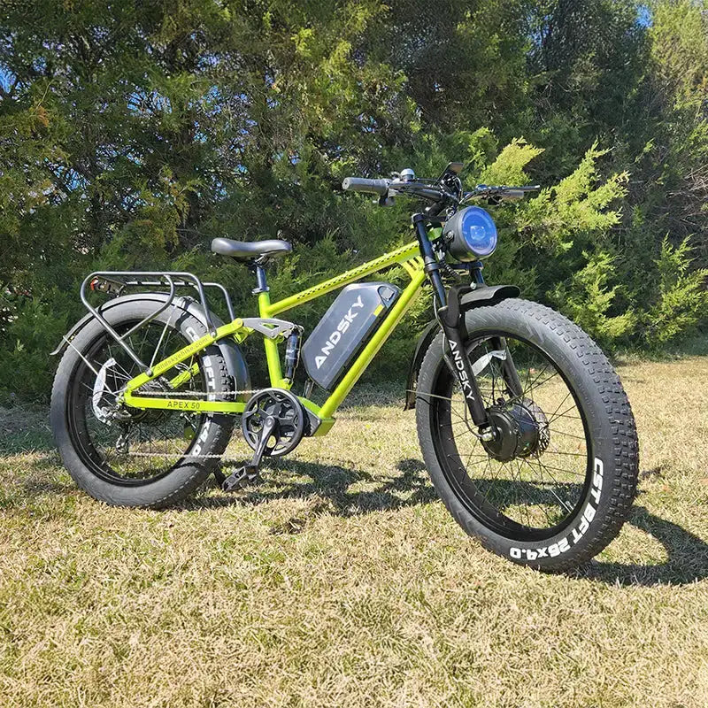 ANDSKY Apex 50 Electric Bicycle 3000W Dual-motor Power 35MPH Top Speed 48V/52V 25Ah Electric Bike Adults 26"x4" All Terrain Fat Tire Full Suspension Hydraulic Brakes City E-bike with 7-Speed Derailleur Gears by Beastly Survival Outlet
