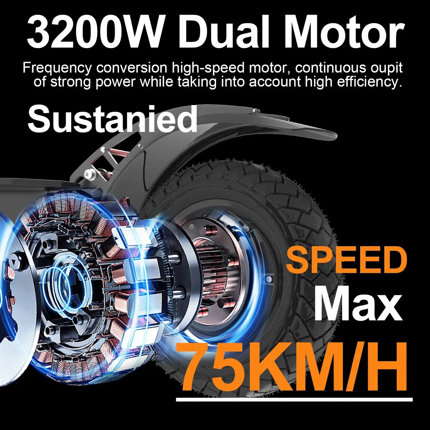 3200W Fold Dual Motor Electric Scooter for Adults 70Km Range by Beastly Survival Outlet