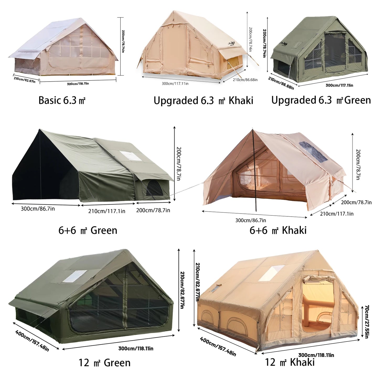 Pakicetus Colossal Inflatable Camping Tent With Skylight Mesh by Beastly Survival Outlet