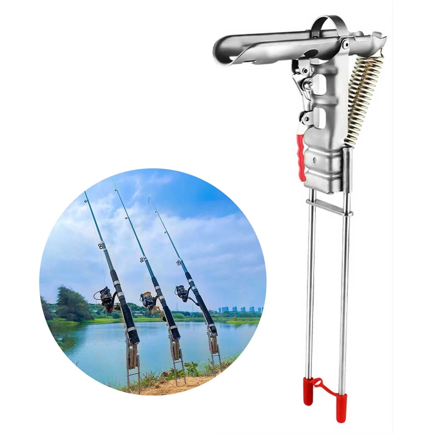 Stainless Steel Fishing Rod Stand Holder with Automatic Dismantle