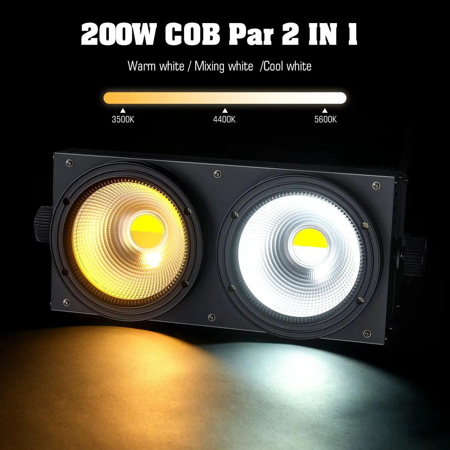 U'King 4PCS 200W COB Par Light 2x100W Blinder Lighting 2 Eyes LED 2IN1 COB Cool Warm White Lighting Party Bar DMX Stage Lighting by Beastly Survival Outlet