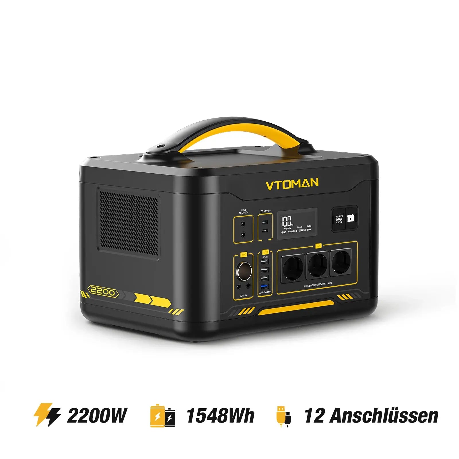 VTOMAN JUMP 2200 / JUMP 1800 Portable Power Station 828/1548Wh LiFeP04 Battery Solar Generator Solar for Home Outdoor Camping by Beastly Survival Outlet