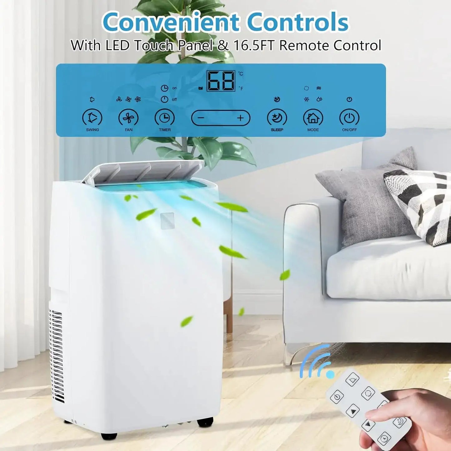 14000 BTU Portable Air Conditioners, Cooling, Fan & Dry 3 Modes,Portable AC Units for Rooms with Installation Kits, 24H Timer by Beastly Survival Outlet