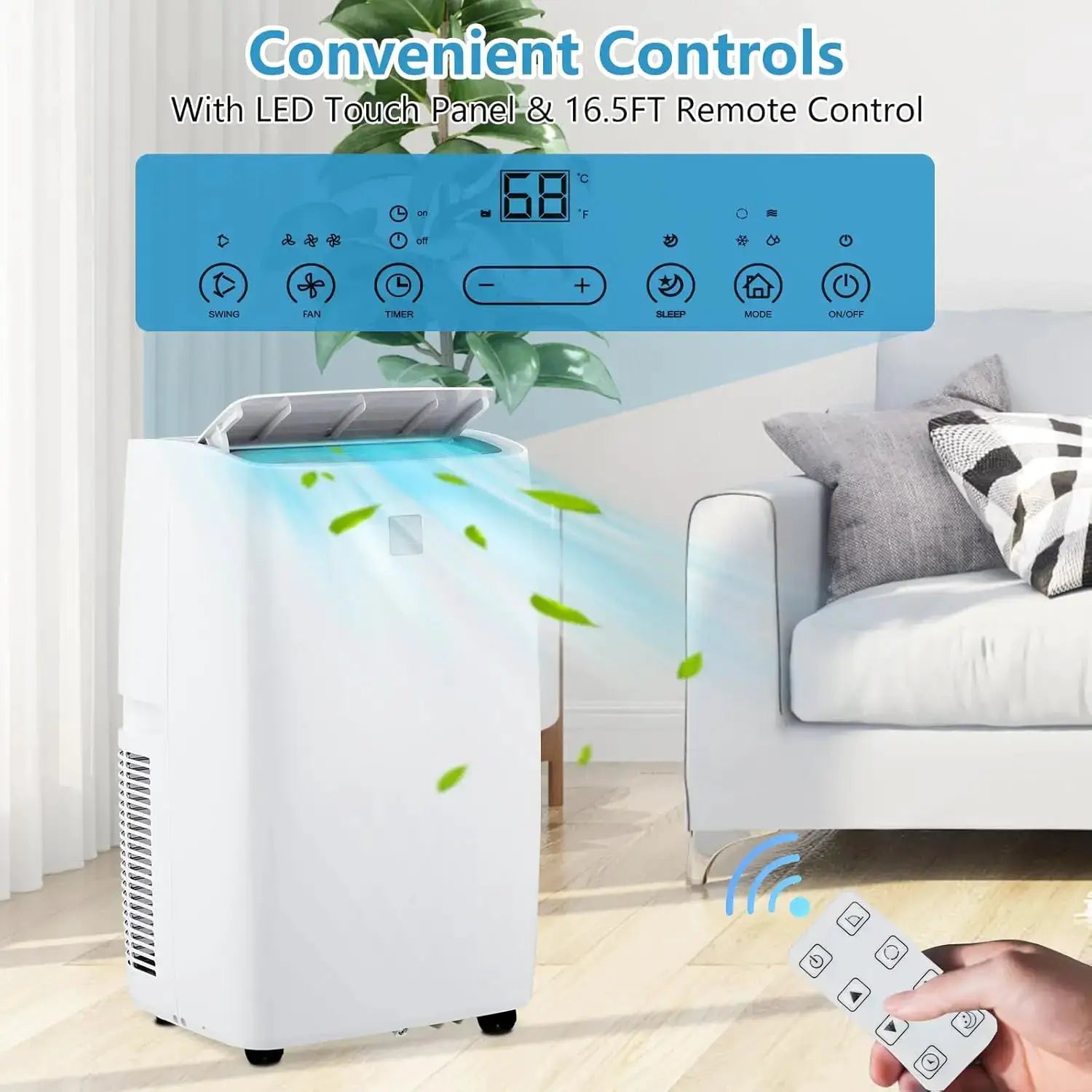 14000 BTU Portable Air Conditioners, Cooling, Fan & Dry 3 Modes,Portable AC Units for Rooms with Installation Kits, 24H Timer by Beastly Survival Outlet
