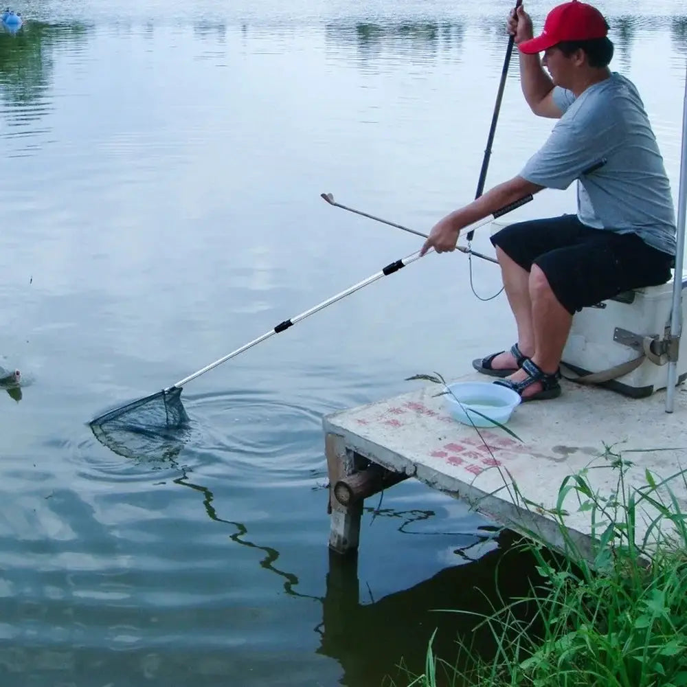 190cm 130cm 55cm Telescopic Landing Net Folding Fishing Pole Extending Fly Carp Course Sea Mesh Fishing Net For Fly Fishing by Beastly Survival Outlet