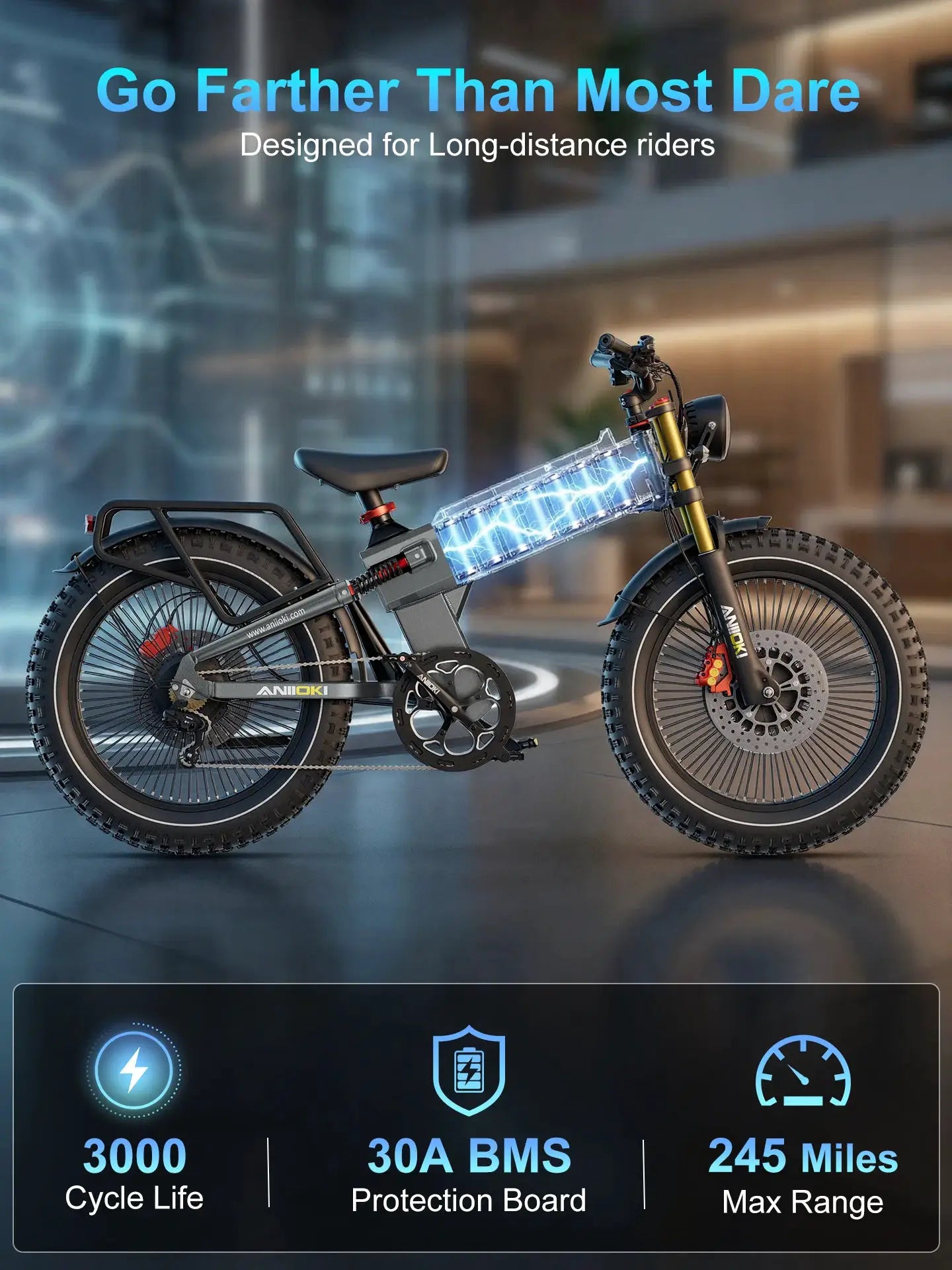 ANIIOKI ebike 6000W 60V Dual Motors electric bike aniioki a9 pro max electric bike adults 45mph aniioki ebike Suspension AirFork by Beastly Survival Outlet