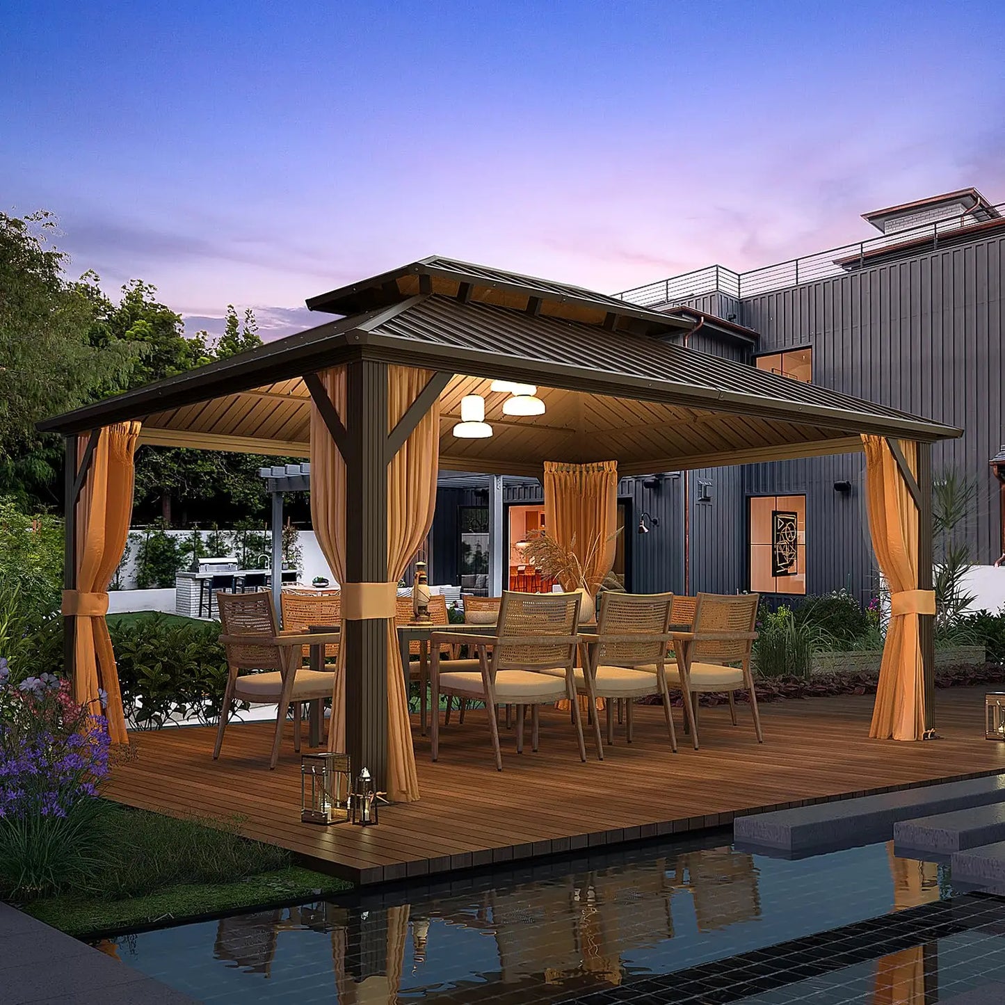 Beastly Survival 12x16 Hardtop Gazebo With Double Steel Roof