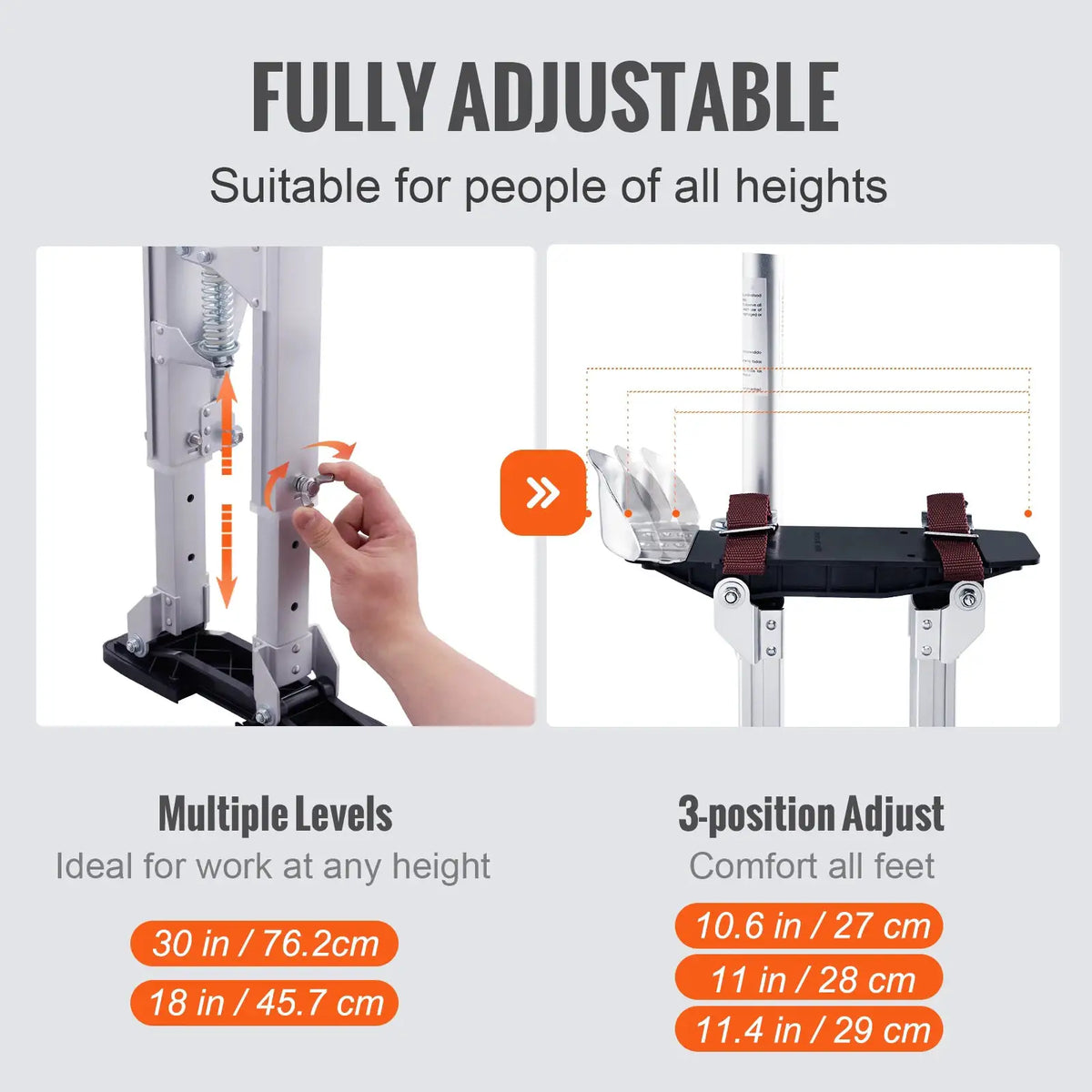 SucceBuy Drywall Stilts 18''/36''Adjustable Aluminum Tool Stilts with Protective Knee Pads Non-Slip Work Stilts for Home by Beastly Survival Outlet SucceBuy Drywall Stilts 18''/36''Adjustable Aluminum Tool Stilts with Protective Knee Pads Non-Slip Work Stilts for Home Beastly Survival Outlet