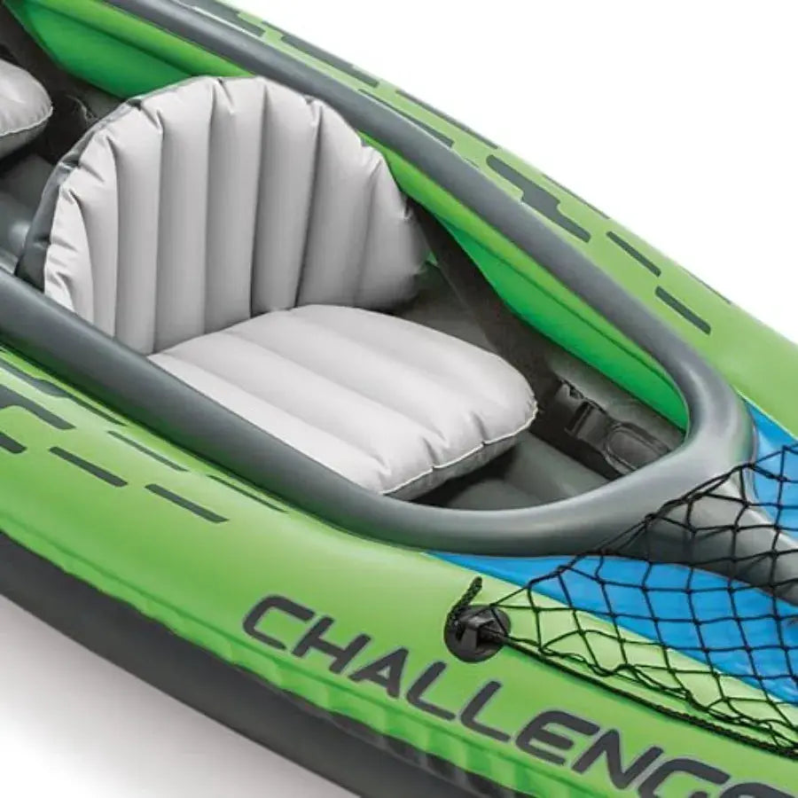 Inflatable Kayak for Outdoor Adventure: SuperStrong PVC Material Blue Color Includes Deluxe Paddles and High-Output Pump Adjust by Beastly Survival Outlet