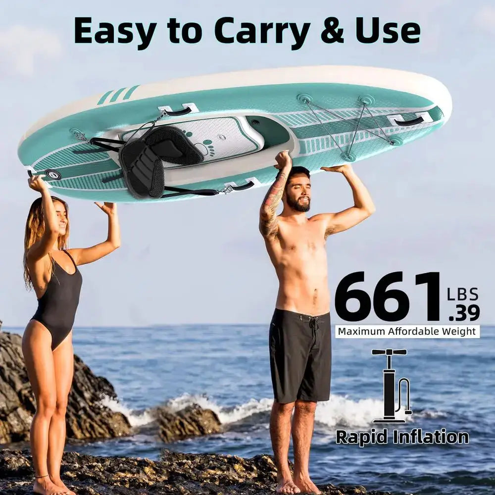 Inflatable Kayak with DropStitch Floor, Lightweight, Portable, Durable Solo Kayak for Fishing, Touring, and Recreational Paddli by Beastly Survival Outlet