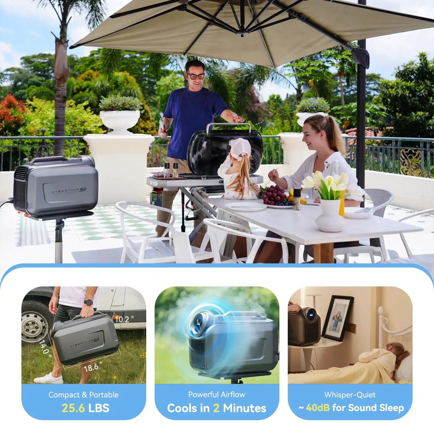 CYBERTAKE S2 Pro Portable Air Conditioner, All-in-One Cooling & Heating Unit for Camping, RV, Tent, Home & Outdoor Adventures by Beastly Survival Outlet