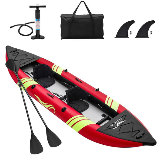 Two Person Inflatable Kayak With Luminous Strips And Pump XL by Beastly Survival Outlet