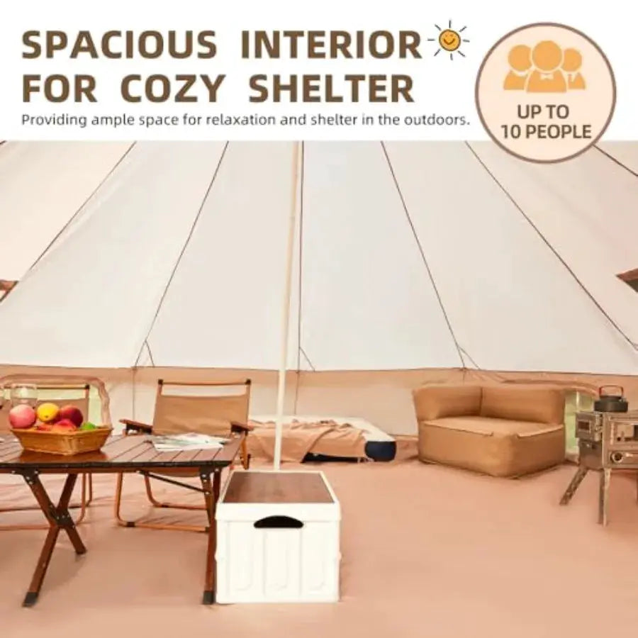Bell Tent, 10 Person 4 Season Waterproof Glamping Tents w/Stove Jack for Family Camping Outdoor Party, Glamping Tents for Campin by Beastly Survival Outlet