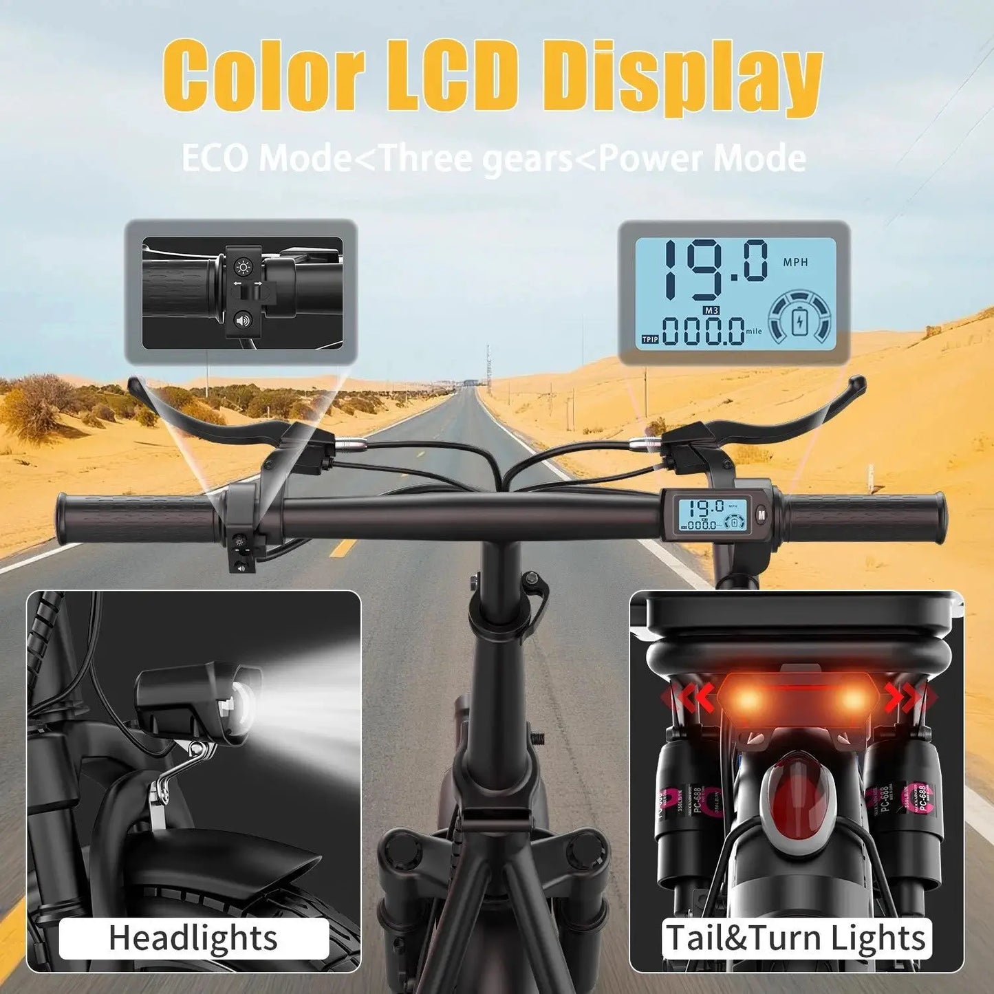 UPlee GQ8 Electric Bike For Adults, Folding Electric Bike, 500W Peak Motor, Scooter EBike With 14" Tire 48V 15AH Battery by Beastly Survival Outlet