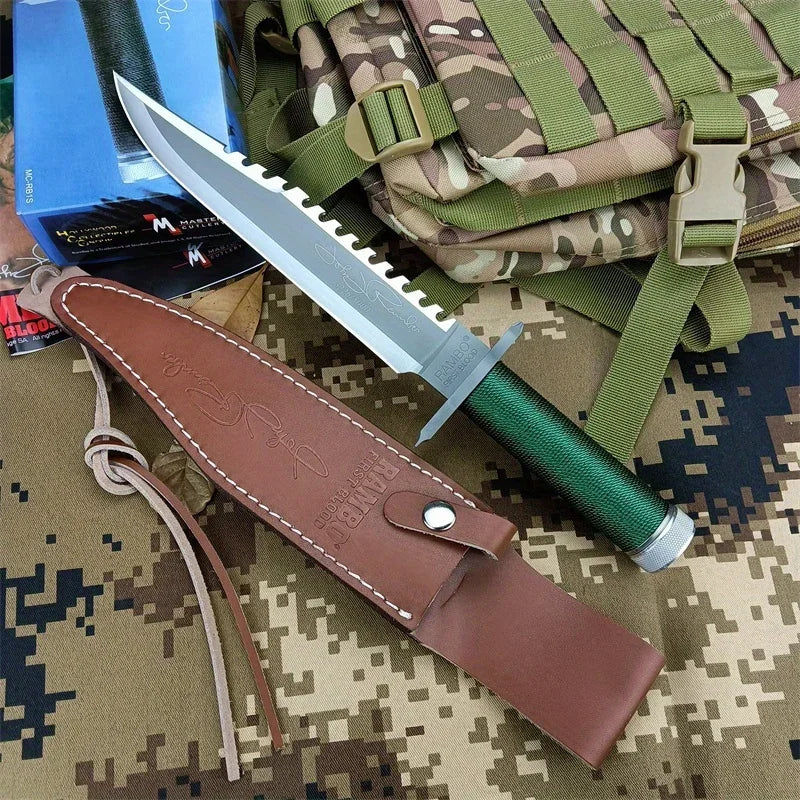 Rambo Style Tactical Fixed Blade Knife 420 Stainless Steel