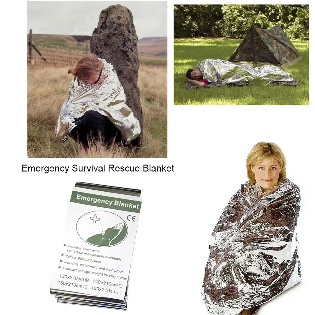 Emergency Survival Blanket Outdoors First Aid Rescue Thermal