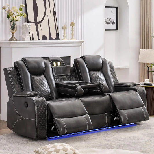 Power Reclining Sofa Zero Gravity With Wireless Charger Port