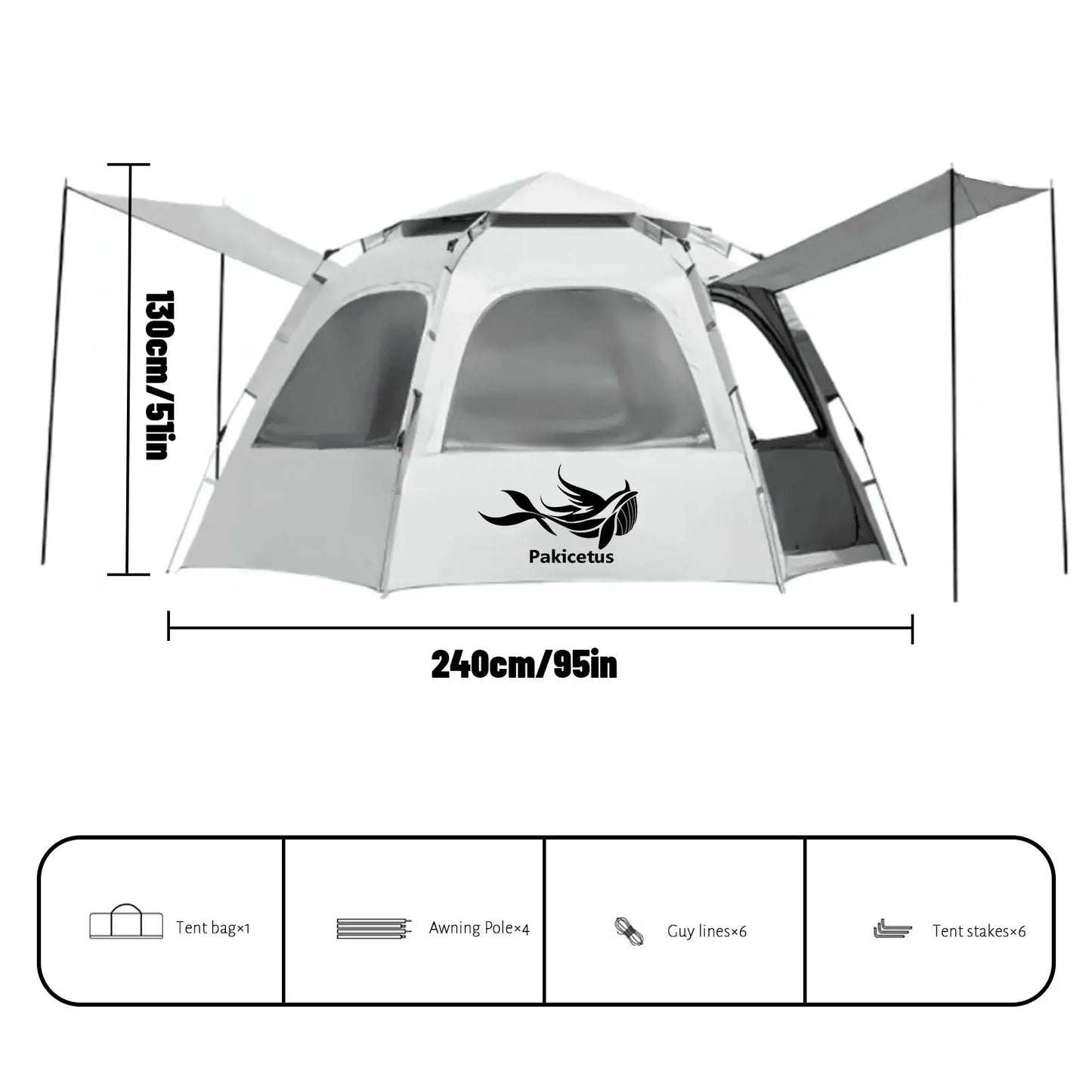 Spherical Hexagonal Camping Tent Quick Setup With Mesh Vents by Beastly Survival Outlet
