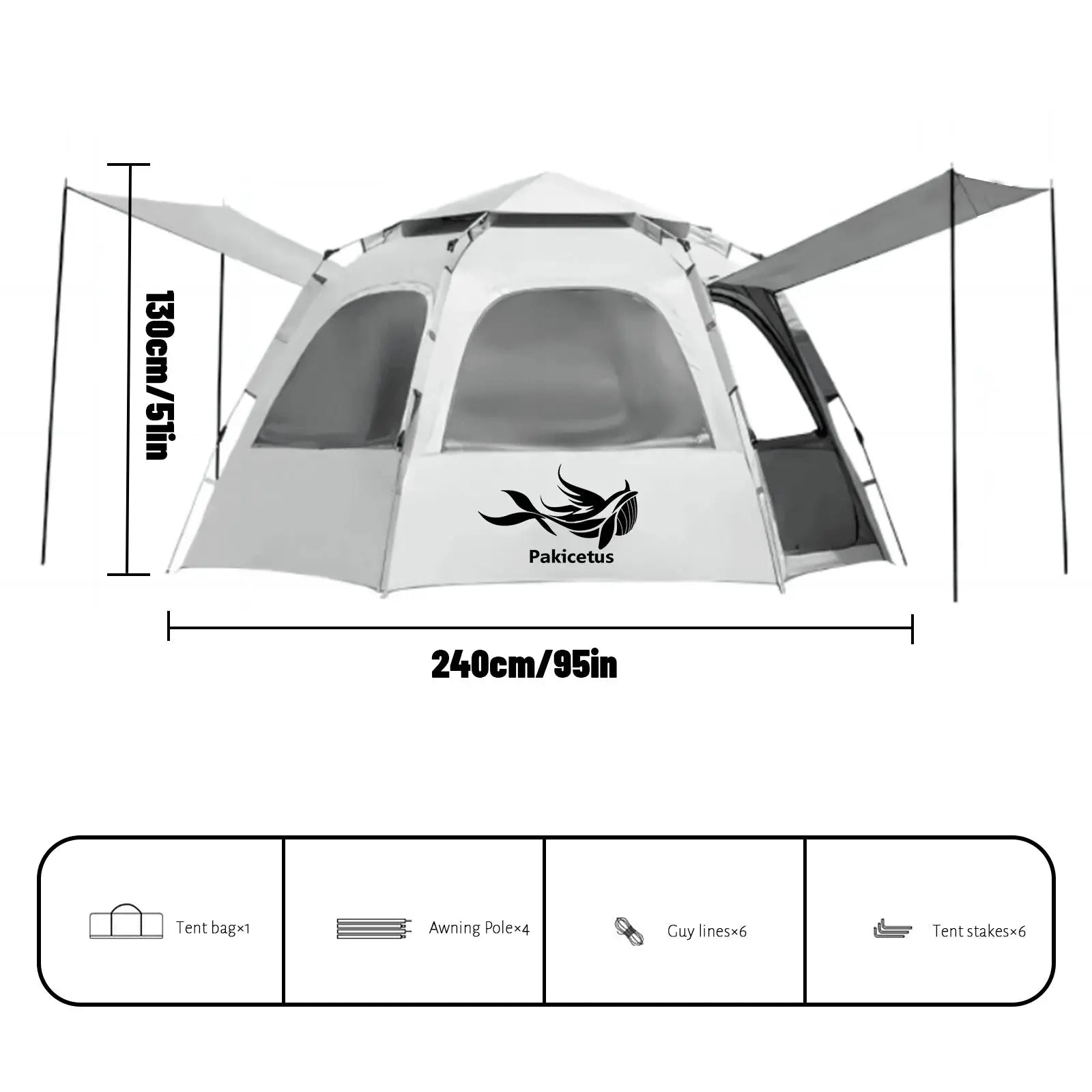 Spherical Hexagonal Camping Tent Quick Setup With Mesh Vents by Beastly Survival Outlet