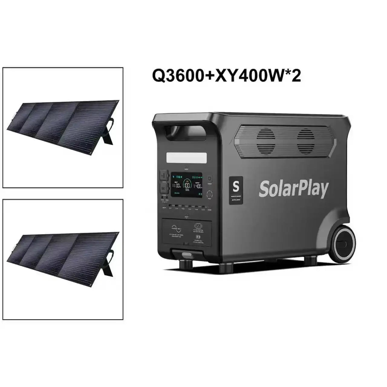 SolarPlay 3600W Portable Power Station Foldable Solar Panels by Beastly Survival Outlet