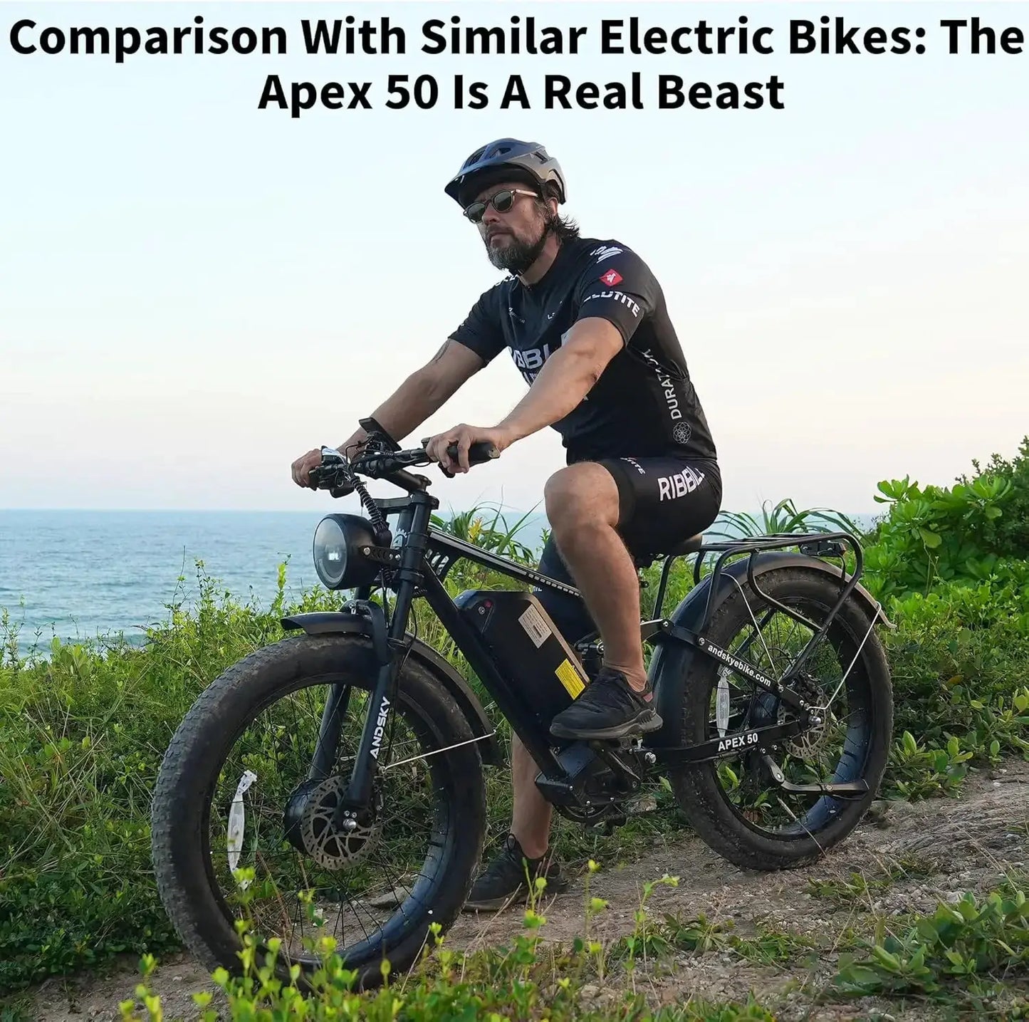 ANDSKY Apex 50 Electric Bicycle 3000W Dual-motor Power 35MPH Top Speed 48V/52V 25Ah Electric Bike Adults 26"x4" All Terrain Fat Tire Full Suspension Hydraulic Brakes City E-bike with 7-Speed Derailleur Gears by Beastly Survival Outlet