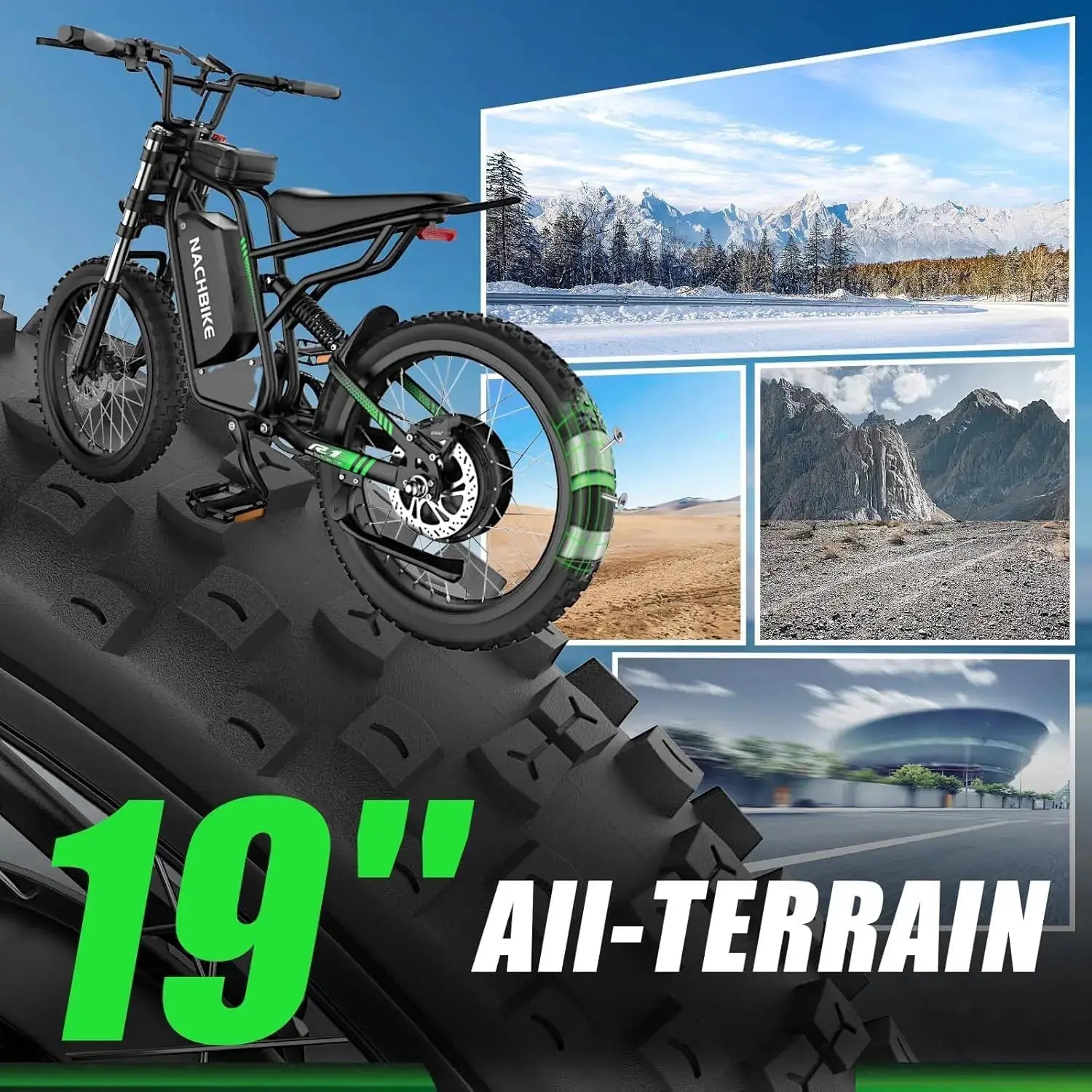 R3 50MPH Electric Dirt Bike 60V25Ah 1200Wh Battery 6000W Electric Bike Max 50Miles Ebike 19" Motorcycle Dual Hydraulic Brake by Beastly Survival Outlet
