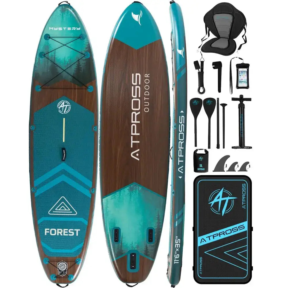 Inflatable Paddle Board, 450lbs Extra Wide Stand Up Paddleboard for Adults with Premium SUP Accessories Kit amp Backpack, Blow by Beastly Survival Outlet