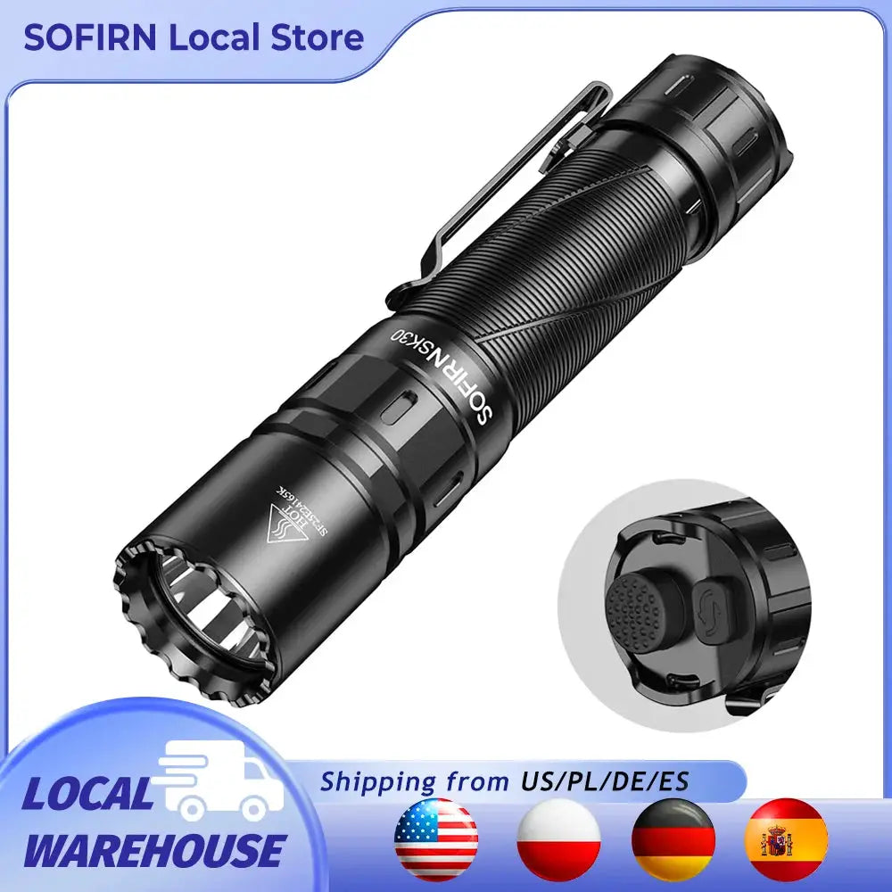 Sofirn SK30 3000 Lumen 6000K USB C Tactical Flashlight 21700 by Beastly Survival Outlet