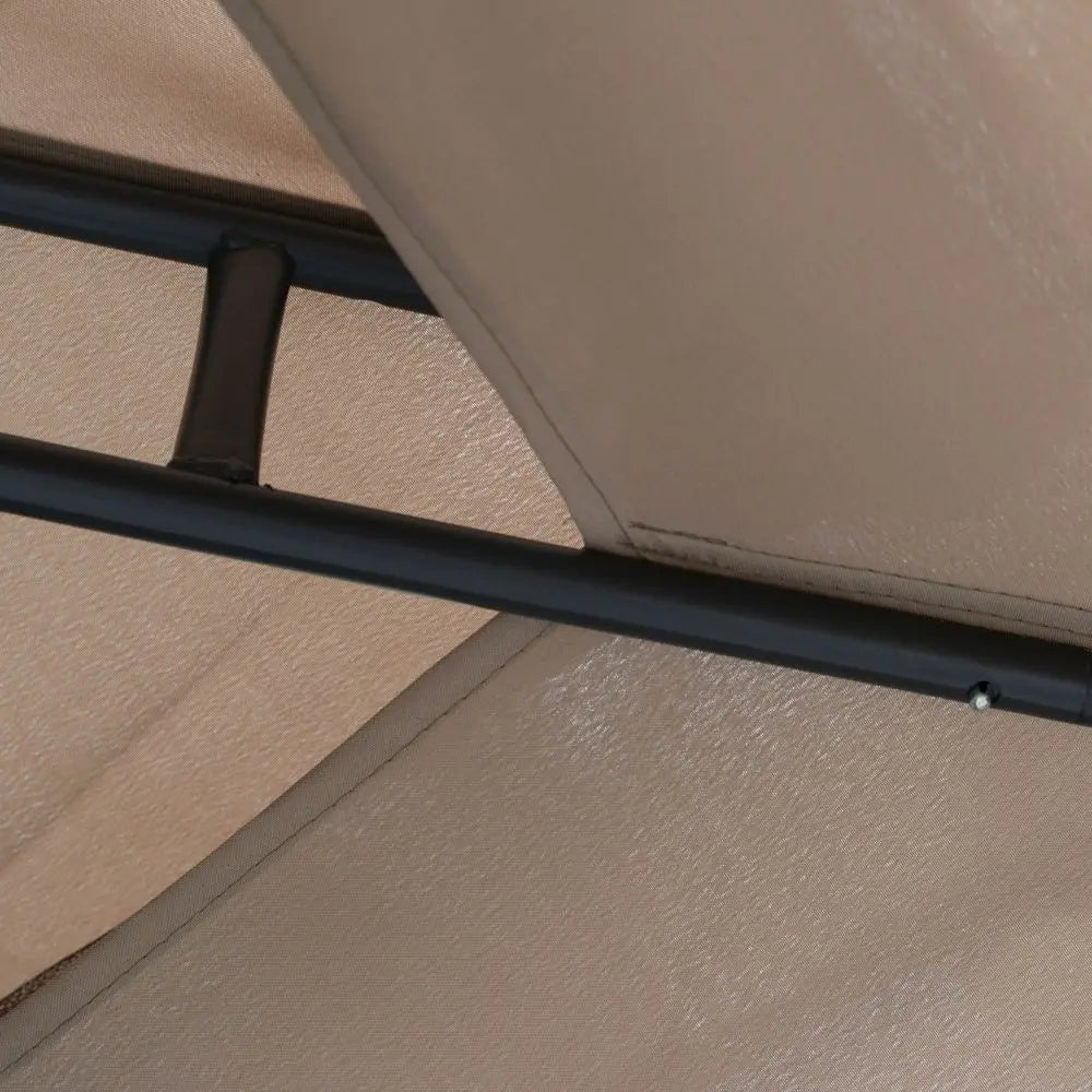 Spacious Outdoor Patio Gazebo With 2-Tier Roof And Netting