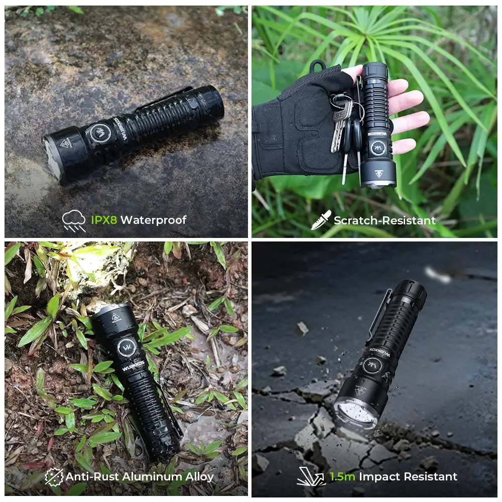 Wurkkos TS28 EDC Flashlight 3200 lm Rechargeable 21700 Battery 506m Beam Distance Magnetic Tail Cap Self-Defense Flashlight by Beastly Survival Outlet