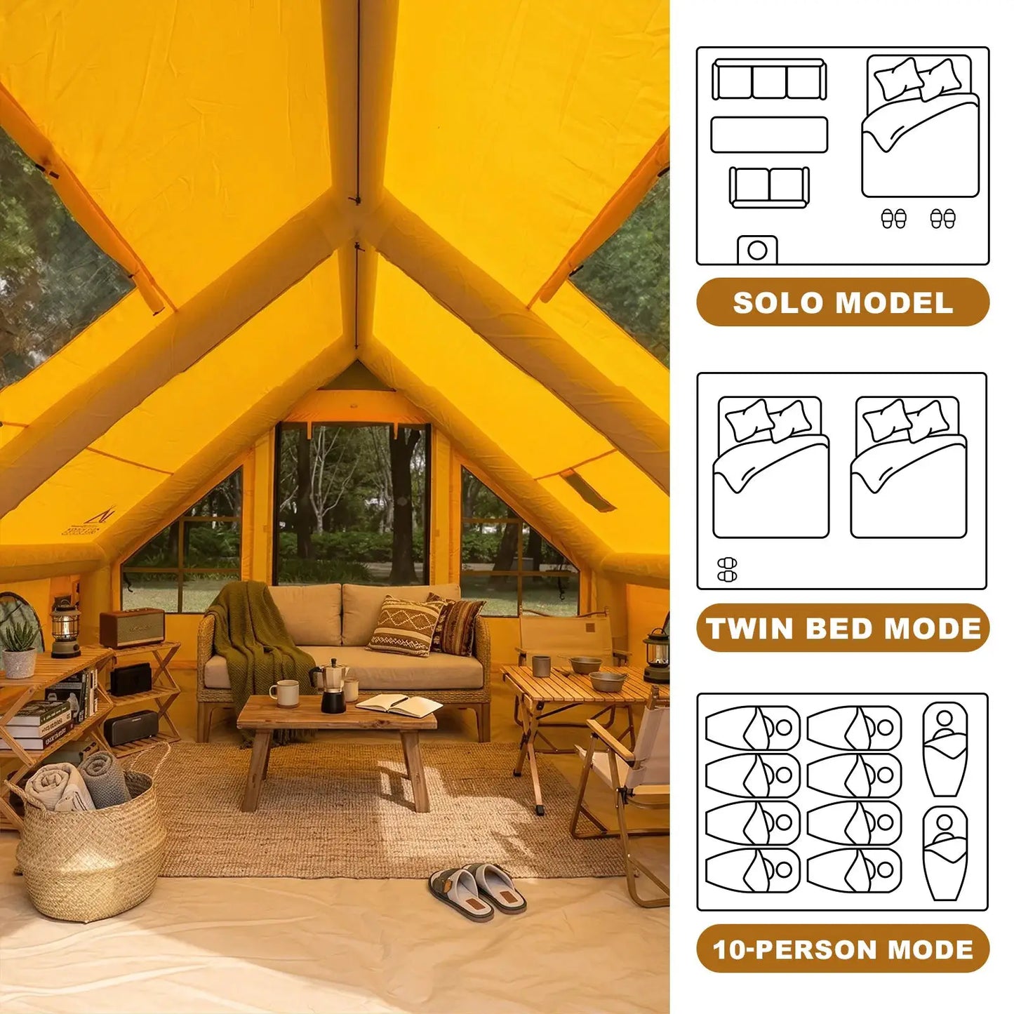 Senleet Inflatable Camp Tent 6to8 Person Waterproof OxfordUKX by Beastly Survival Outlet