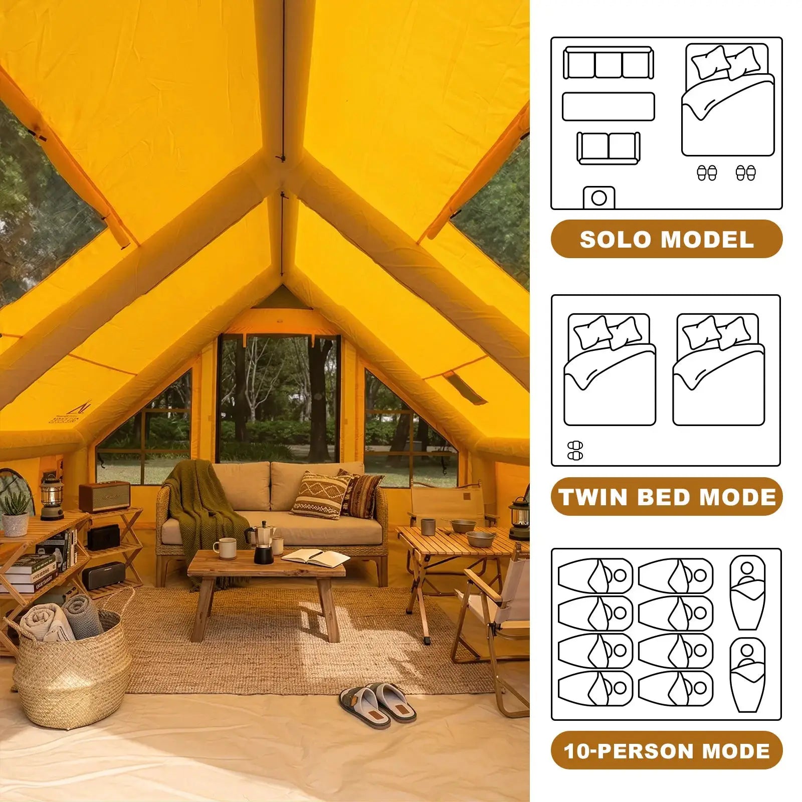 Senleet Inflatable Camp Tent 6to8 Person Waterproof OxfordUKX by Beastly Survival Outlet