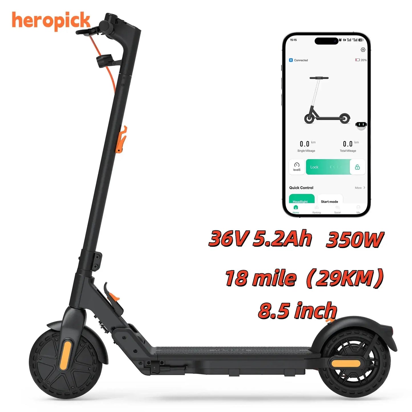 C8 Adult Electric Scooter 350W 19mph Max Speed 8.5 Inch Tire Foldable E Scooters 16 Miles Max 36V 5.2AH US Stock Fast Delivery by Beastly Survival Outlet