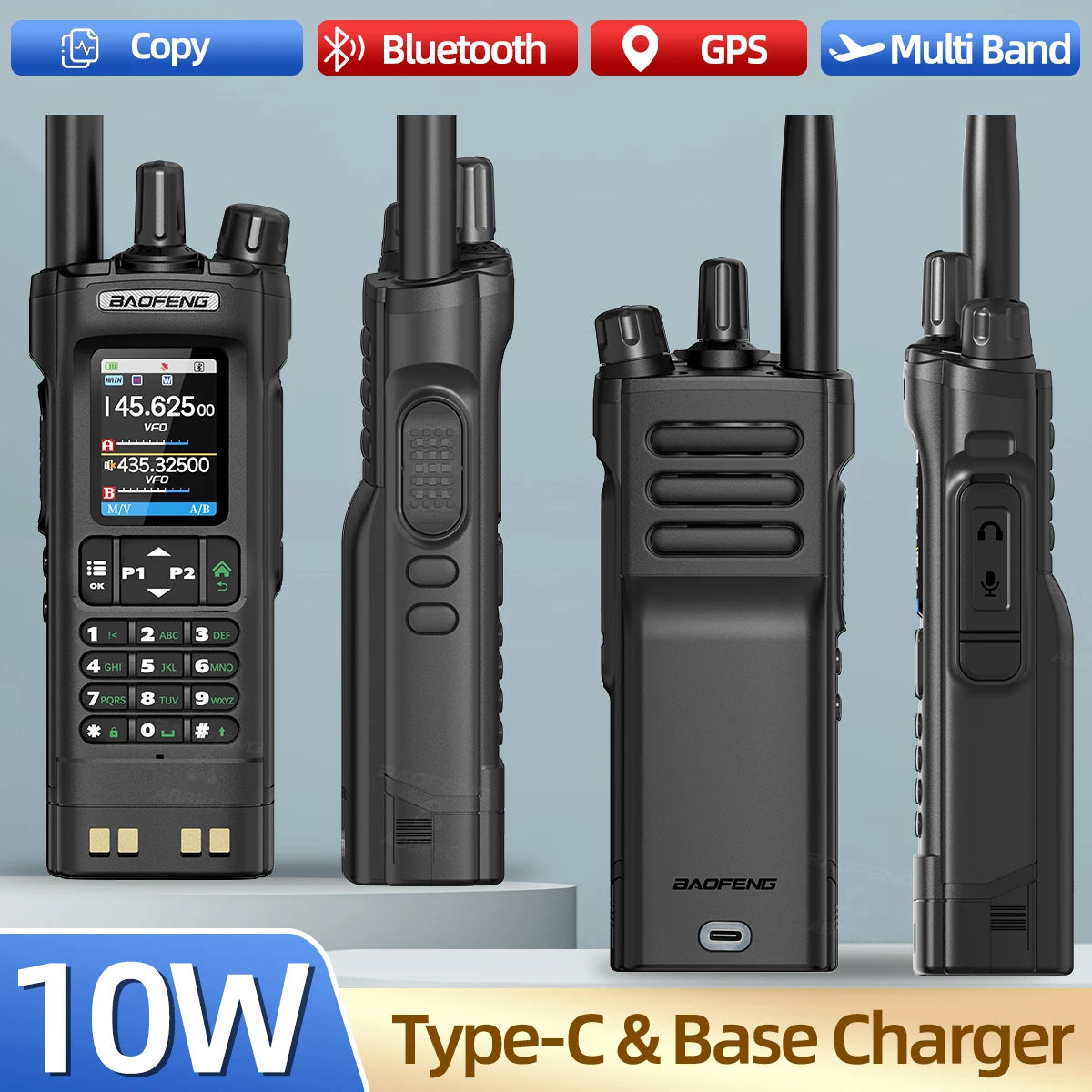Baofeng UV 32 GPS Walkie Talkie 10W Long Range Bluetooth
