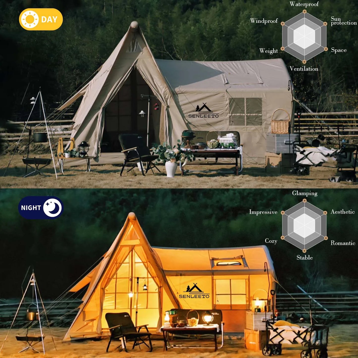 Large Inflatable Cabin Tent 8 To 10 Person 135 Sq Ft