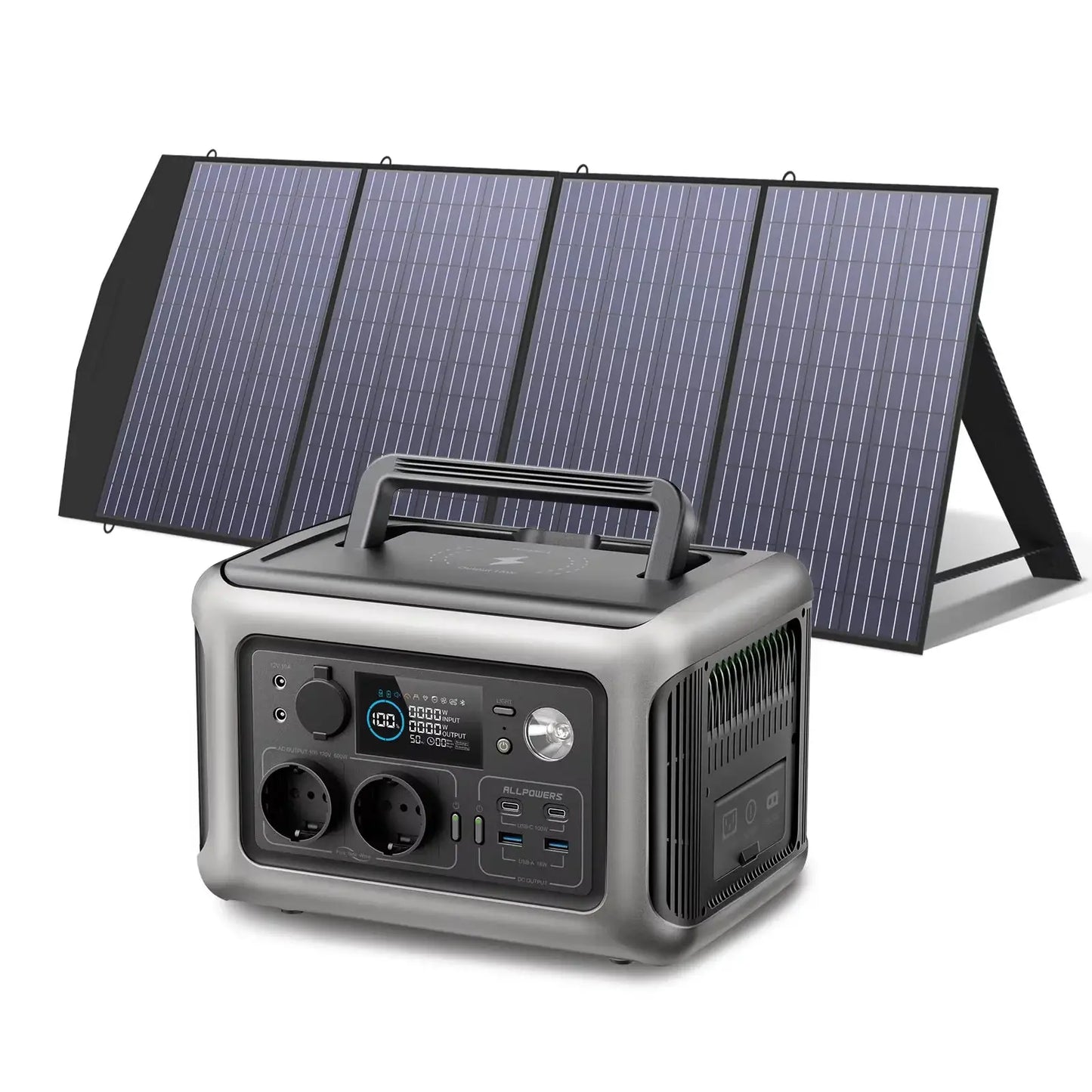 ALLPOWERS R600 299Wh 600W LiFePO4 Portable Power station with 100W / 140W / 200W Solar panel (Optional) for Home use Camping RV by Beastly Survival Outlet