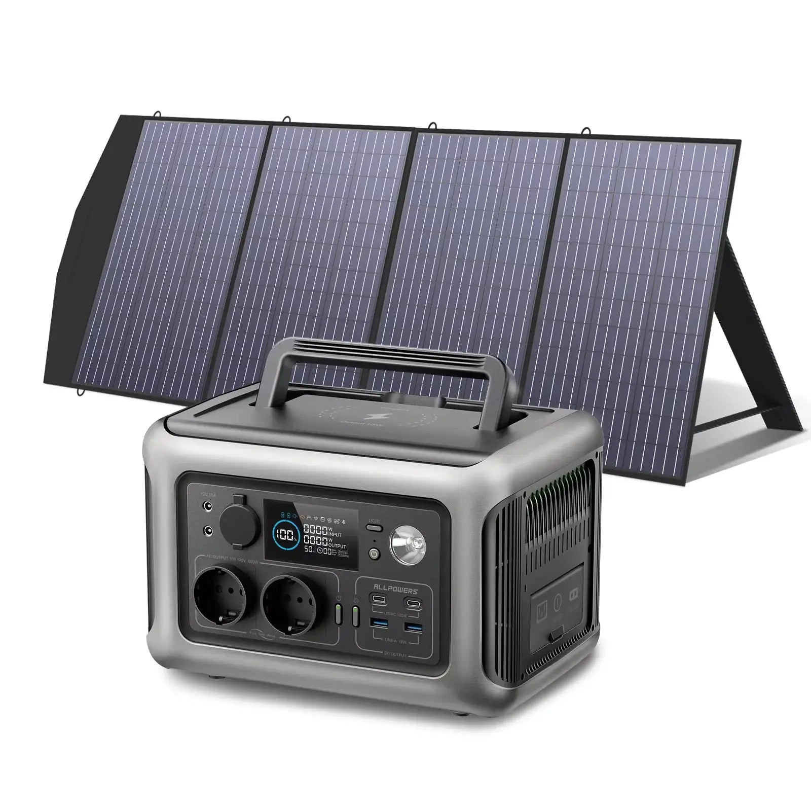 ALLPOWERS R600 299Wh 600W LiFePO4 Portable Power station with 100W / 140W / 200W Solar panel (Optional) for Home use Camping RV by Beastly Survival Outlet