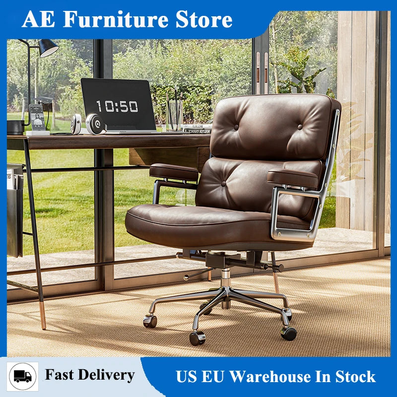 Executive Leather Chair With Thick Back Ergonomic Swivel Pro