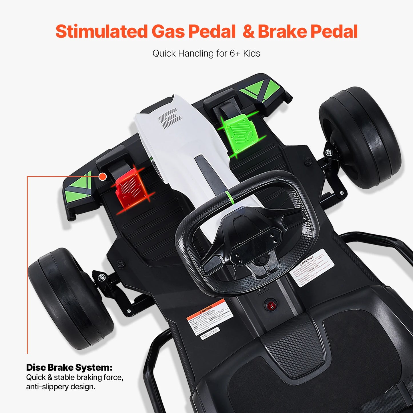 VEVOR 24V 9Ah Electric Go Kart Portable Race Toy for Kids