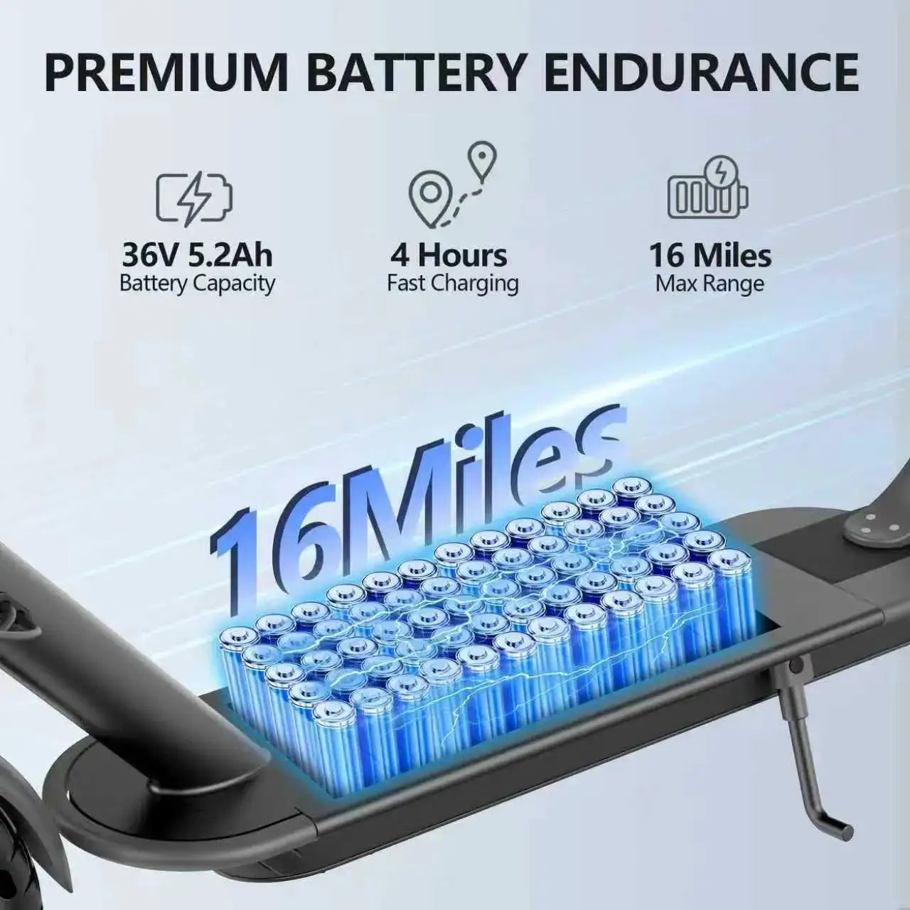 2026 LADPED LP60 Electric Scooter 350W Max 19mph Speed 8.5inch Tire Folding Design with 16 Miles Range for Adult Urban Commuting by Beastly Survival Outlet
